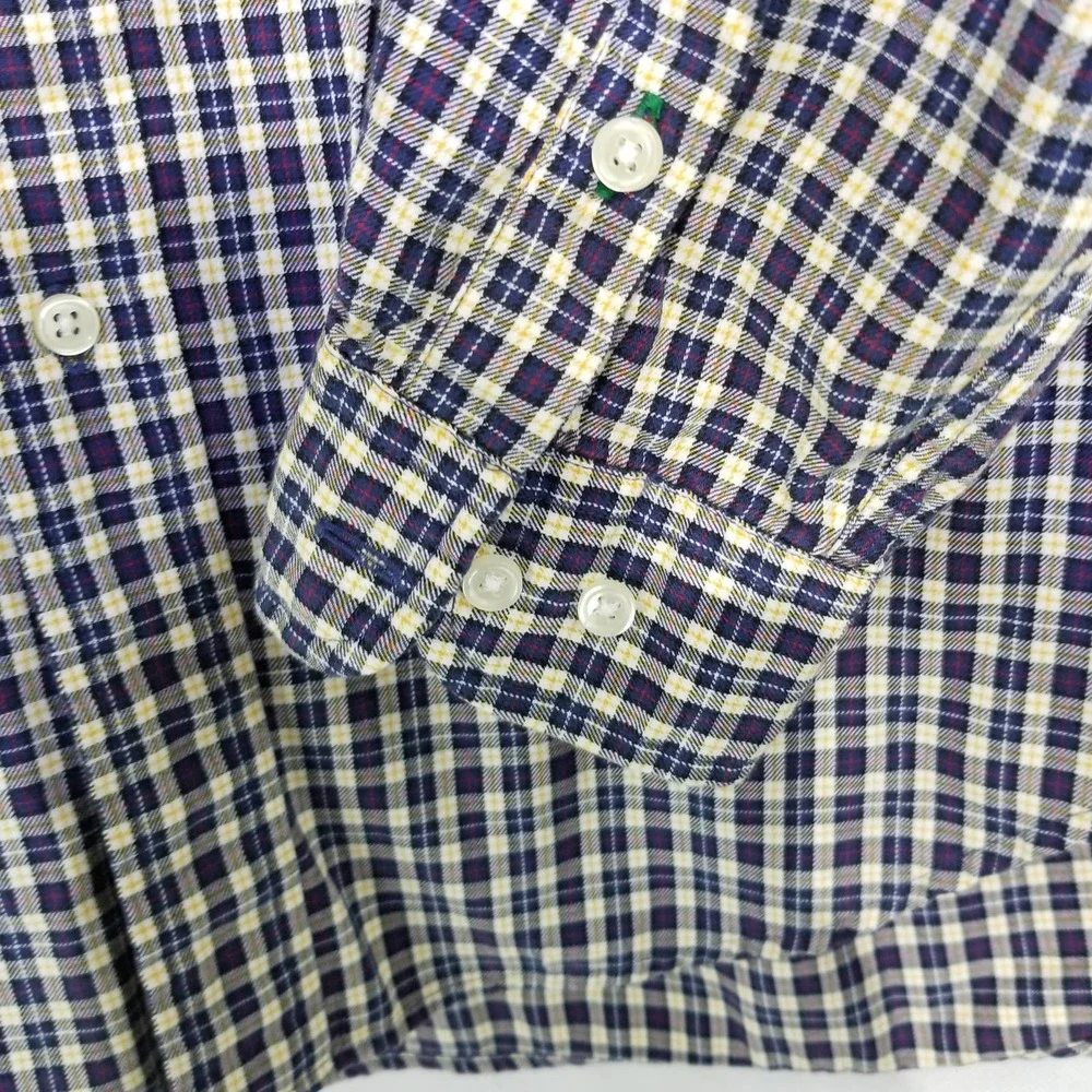 Tommy Hilfiger Men's Shirt Medium Blue Plaid Check  Long Sleeve - Picture 5 of 10